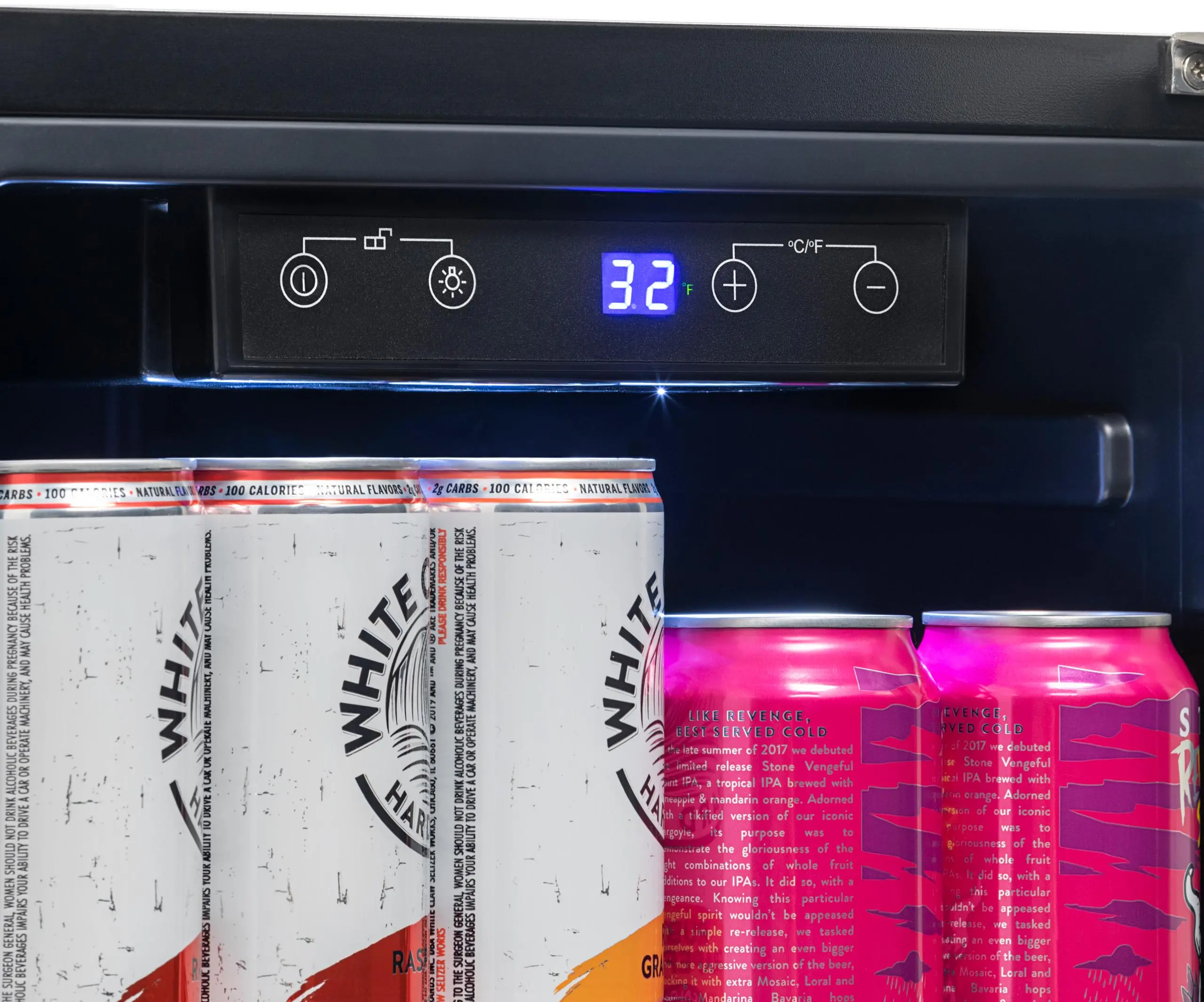 NOF090SS00 NewAir 15 Inch Built In Beverage Mini Refrigerator - 96 Cans, Weatherproof Stainless Steel-4