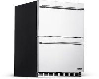 NOF100SS00 NewAir Two Drawer Indoor Outdoor Mini Fridge - 20 Bottles + 80 Cans, Stainless Steel-2