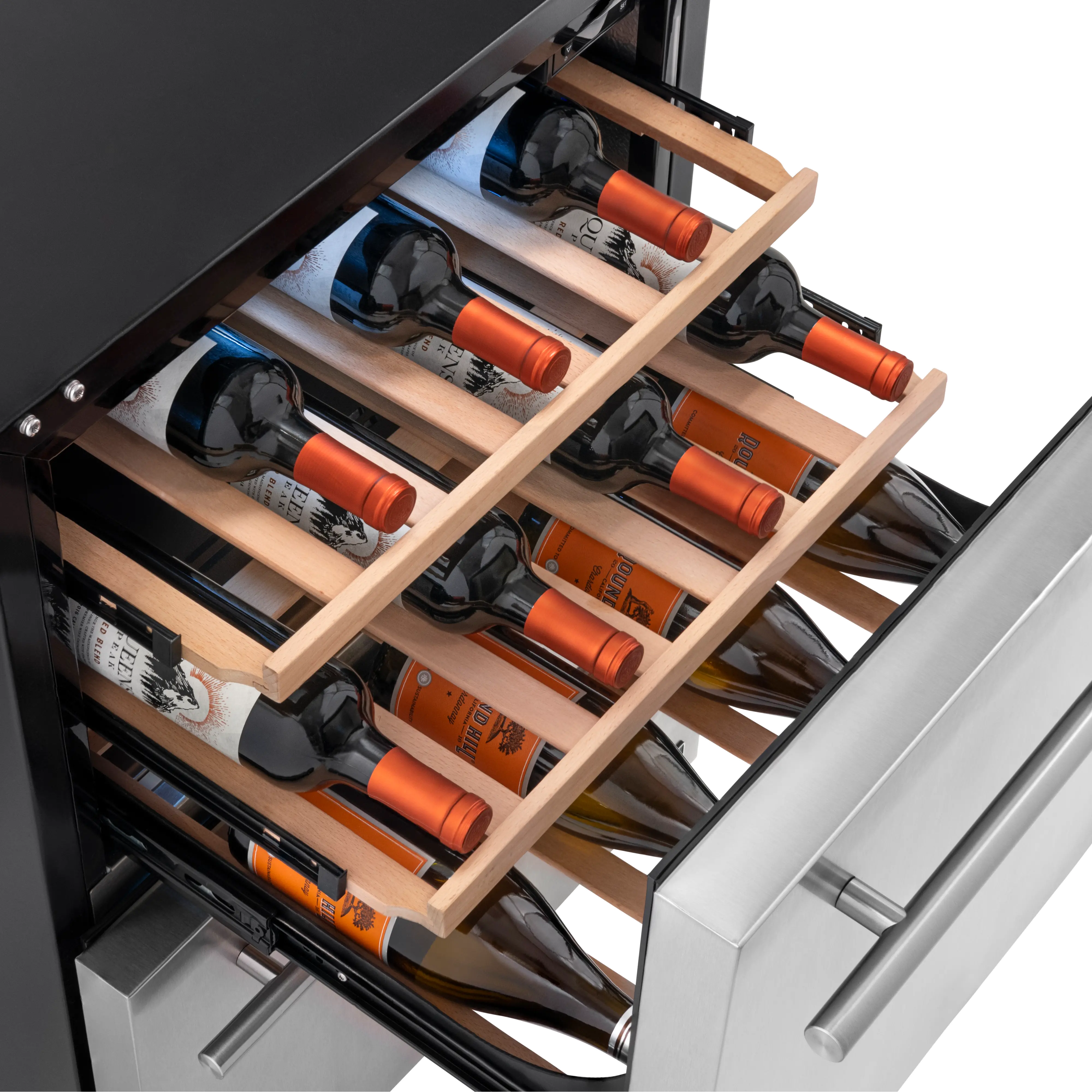 NOF100SS00 NewAir Two Drawer Indoor Outdoor Mini Fridge - 20 Bottles + 80 Cans, Stainless Steel-3