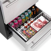 NOF100SS00 NewAir Two Drawer Indoor Outdoor Mini Fridge - 20 Bottles + 80 Cans, Stainless Steel-4