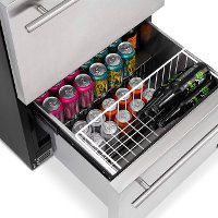 NOF100SS00 NewAir Two Drawer Indoor Outdoor Mini Fridge - 20 Bottles + 80 Cans, Stainless Steel-7