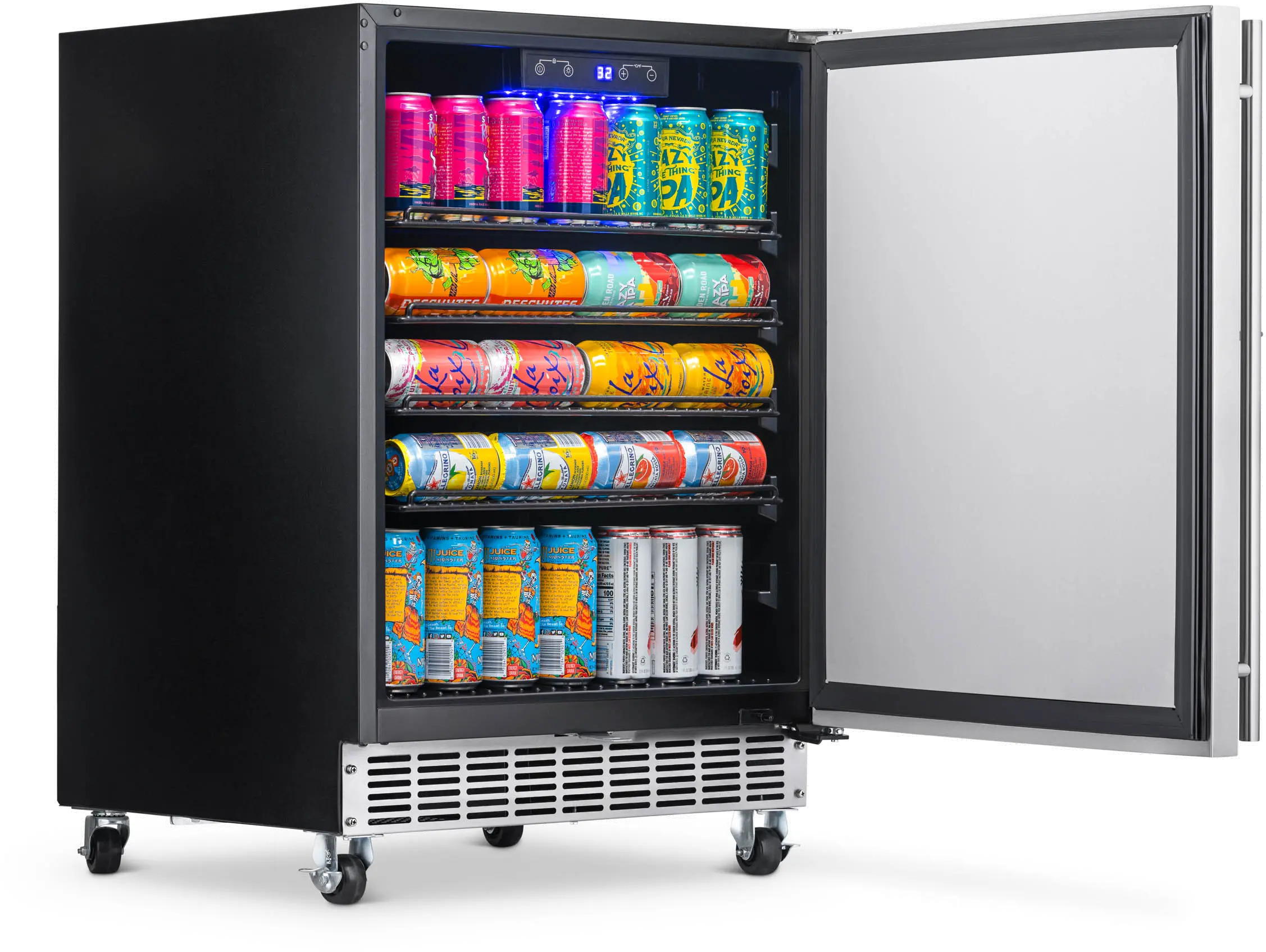 NOF160SS00 NewAir 160 Can Beverage Mini Fridge - Stainless Steel-3
