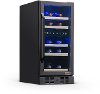 NWC029BS00 NewAir 29 Bottle Dual Zone Wine Fridge - Black Stainless Steel