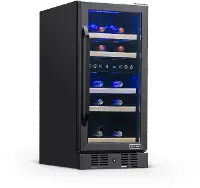 NWC029BS00 NewAir 29 Bottle Dual Zone Wine Fridge - Black Stainless Steel