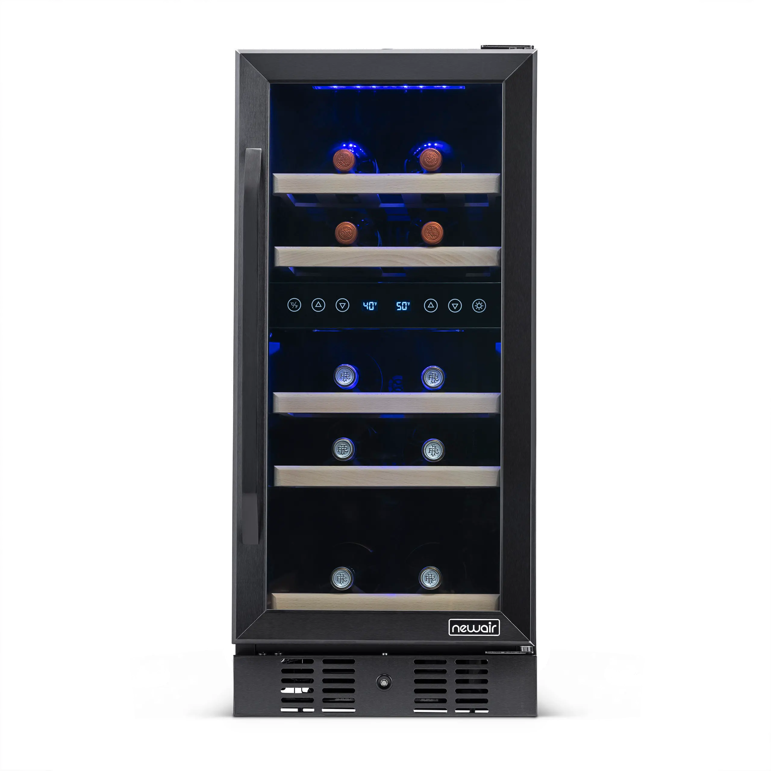 NWC029BS00 NewAir 29 Bottle Dual Zone Wine Fridge - Black Stainless Steel-2