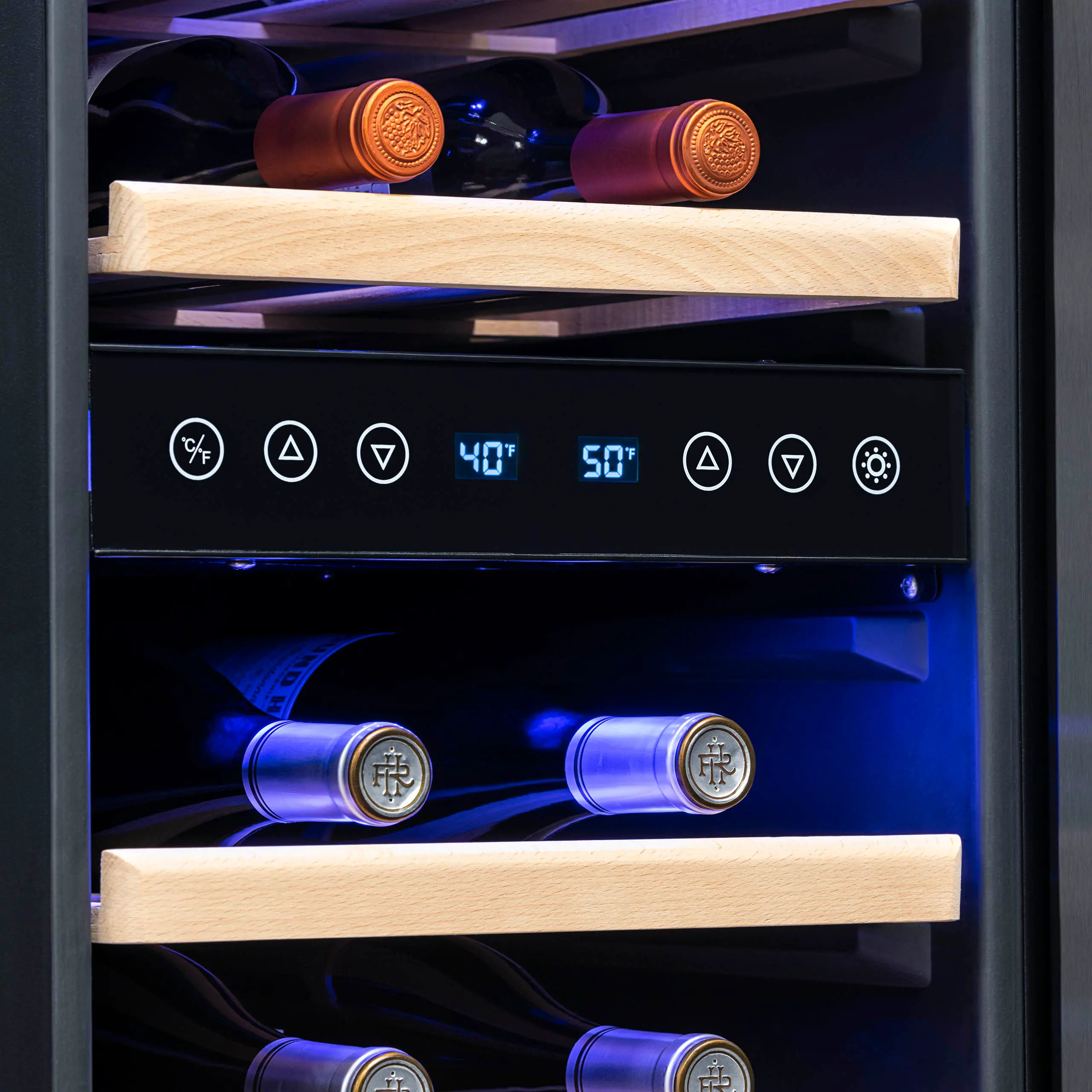 NWC029BS00 NewAir 29 Bottle Dual Zone Wine Fridge - Black Stainless Steel-4