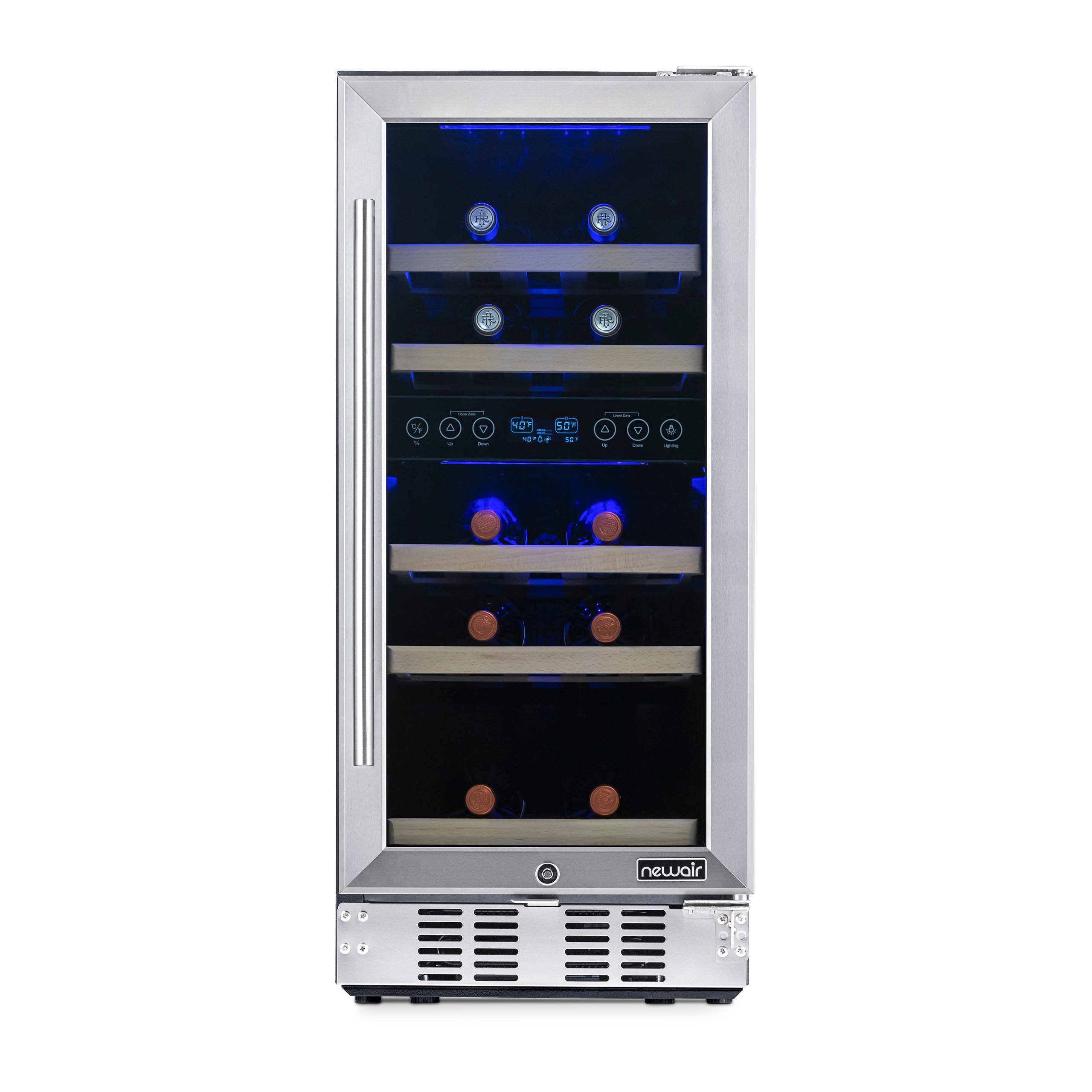 NWC029SS01 NewAir Dual Zone 29 Bottle Wine Fridge - Stainless Steel-2
