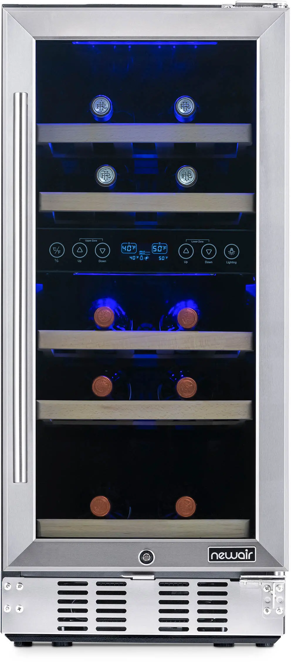 NWC029SS01 NewAir Dual Zone 29 Bottle Wine Fridge - Stainless Steel-2