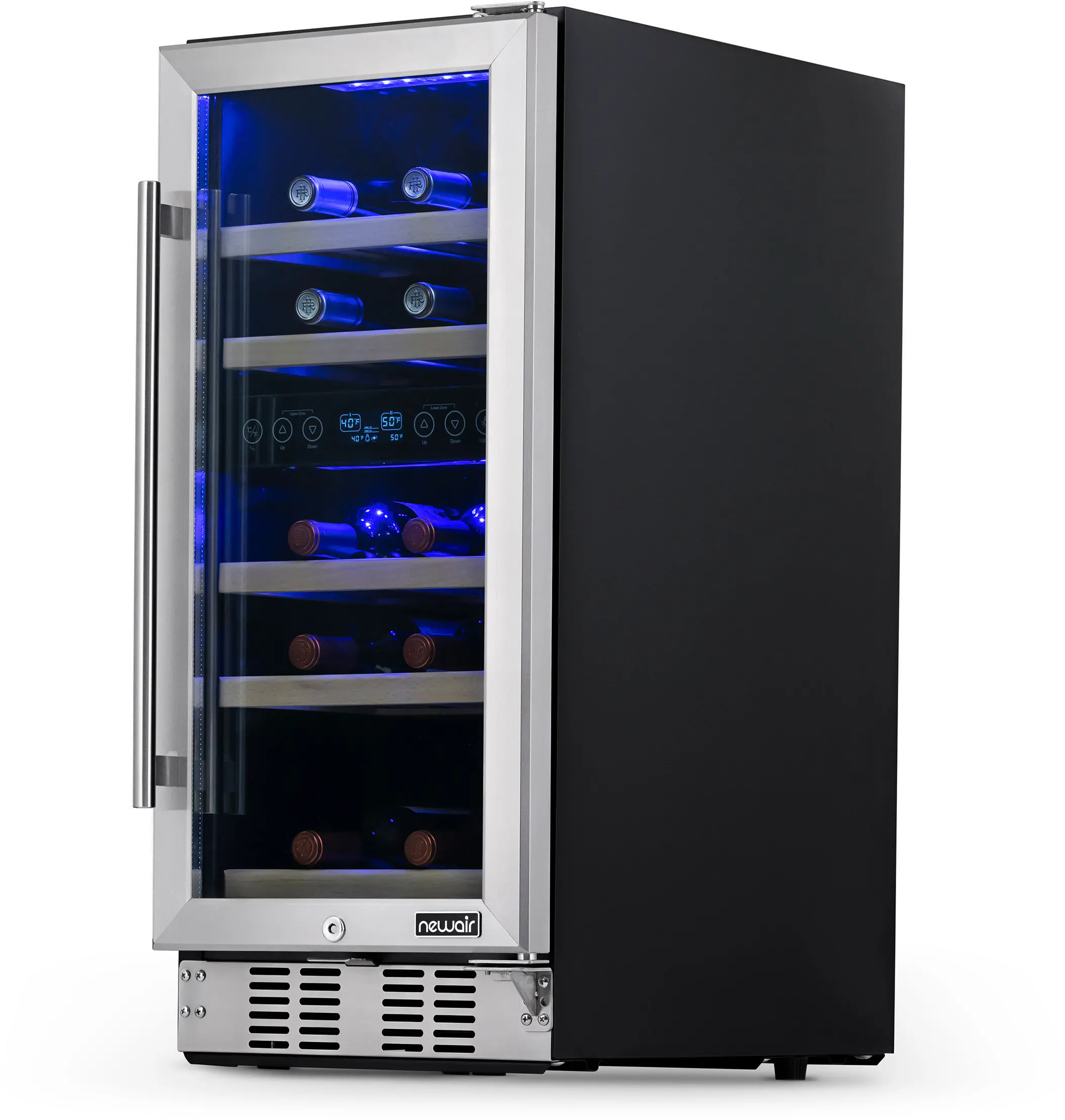 NWC029SS01 NewAir Dual Zone 29 Bottle Wine Fridge - Stainless Steel-3