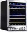 NWC046SS01 NewAir 24 Inch 46 Bottle Dual Zone Wine Refrigerator - Stainless Steel