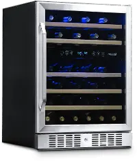 NWC046SS01 NewAir 24 Inch 46 Bottle Dual Zone Wine Refrigerator - Stainless Steel
