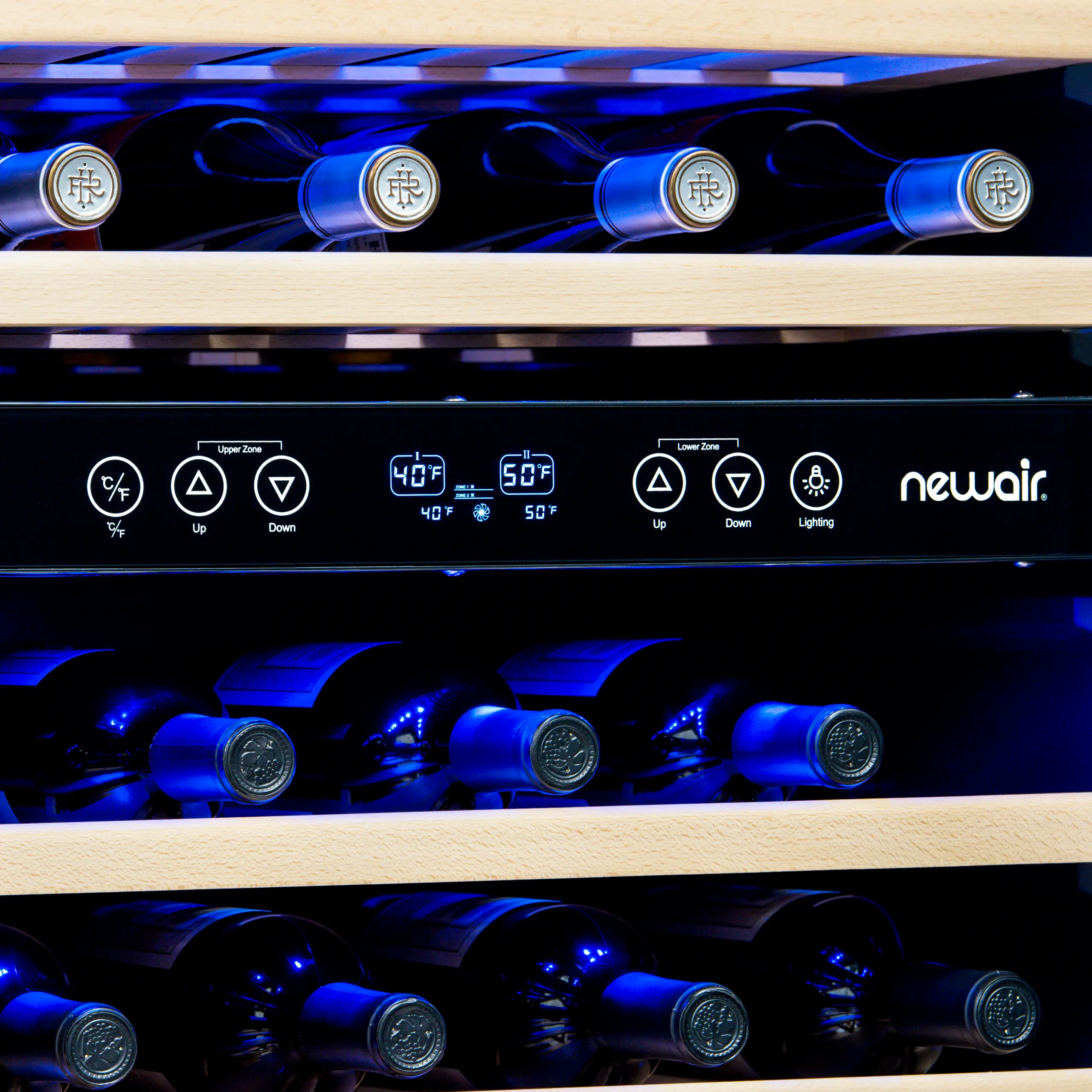 NWC046SS01 NewAir 24 Inch 46 Bottle Dual Zone Wine Refrigerator - Stainless Steel-4
