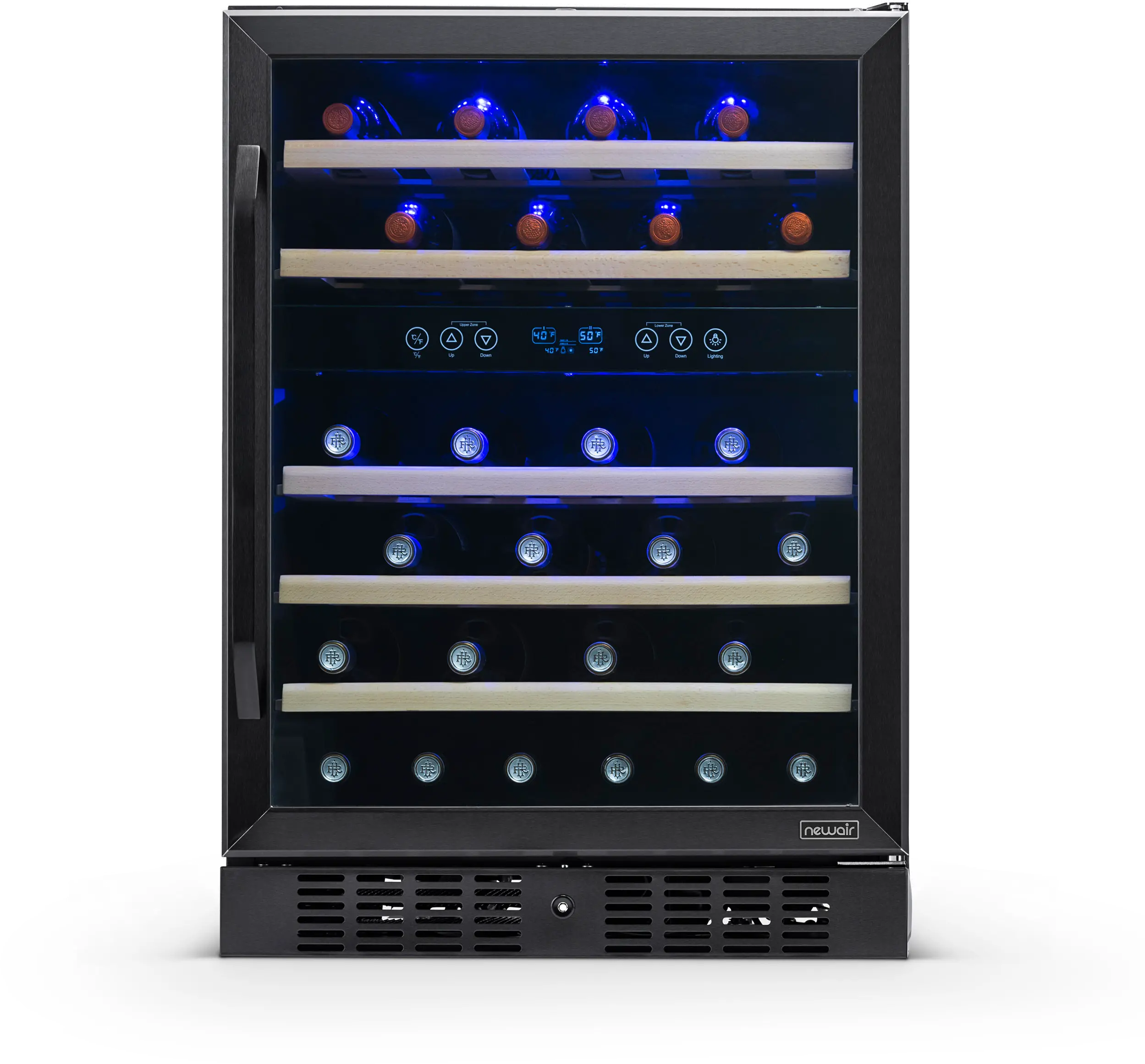 NWC046BS00 NewAir 24 Inch Dual Zone 46 Bottle Wine Fridge - Stainless Steel-2