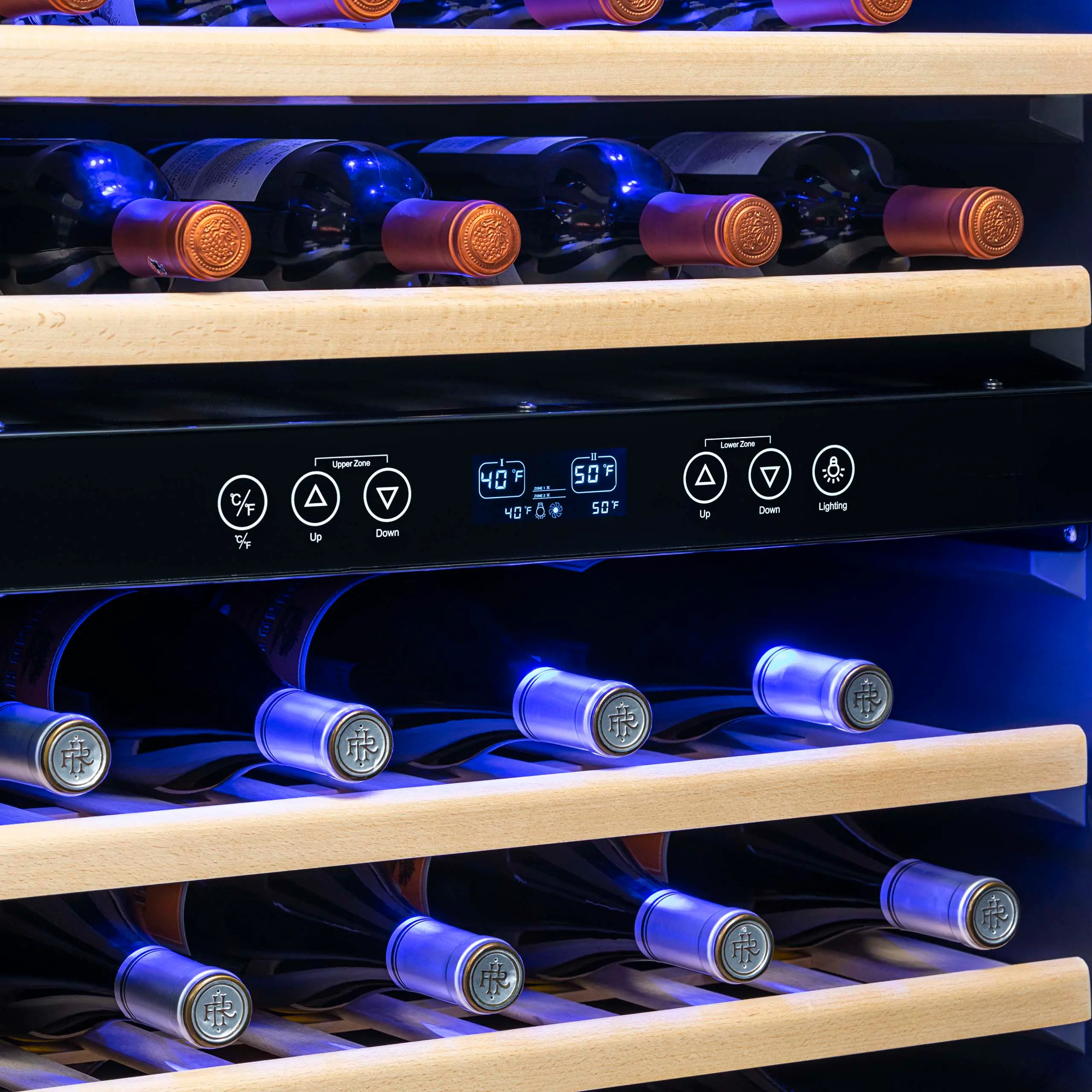 NWC046BS00 NewAir 24 Inch Dual Zone 46 Bottle Wine Fridge - Stainless Steel-3