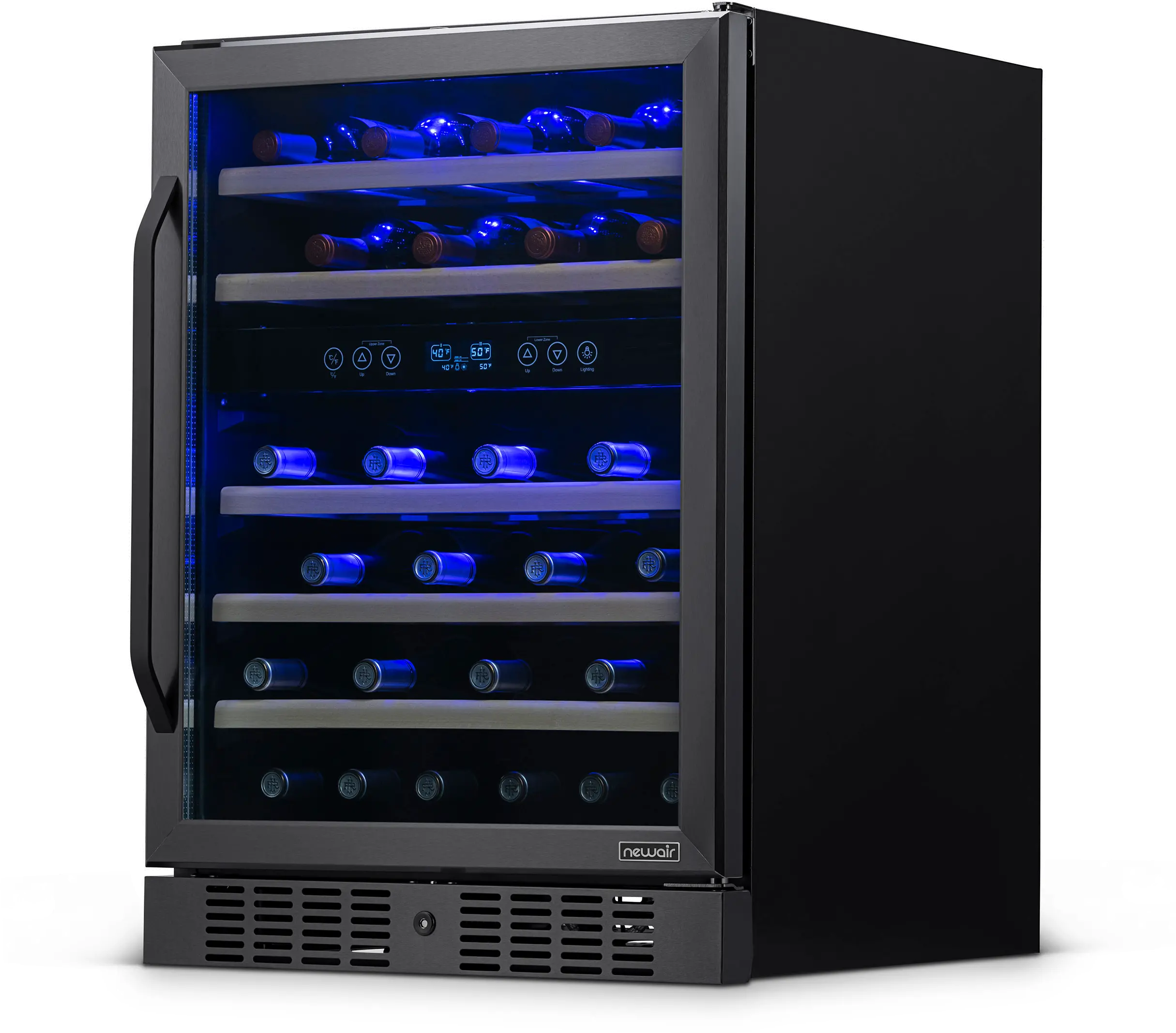 NWC046BS00 NewAir 24 Inch Dual Zone 46 Bottle Wine Fridge - Stainless Steel-7