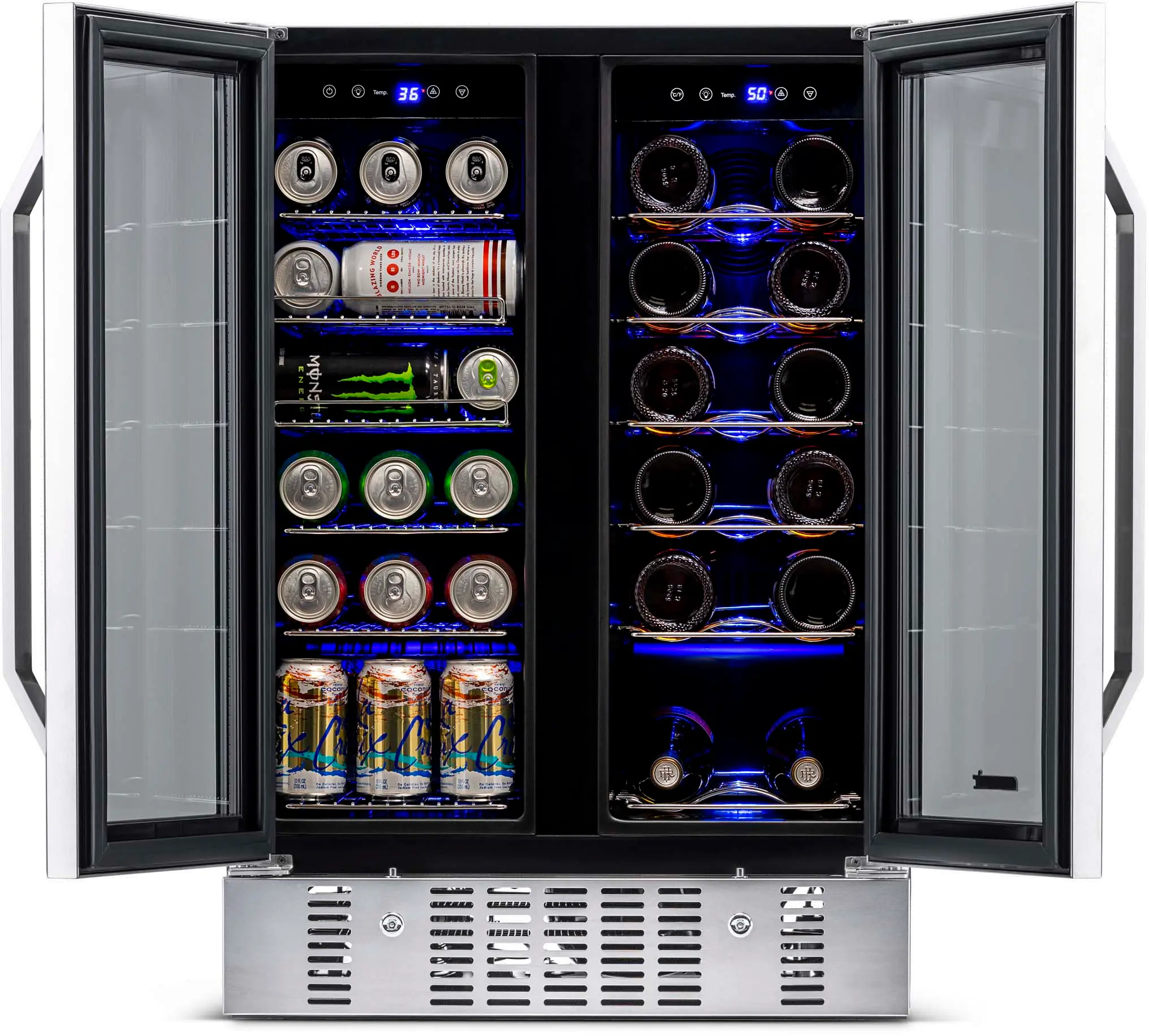 AWB-360DB NewAir 24 Inch Dual Zone Mini Fridge - Stainless Steel-2
