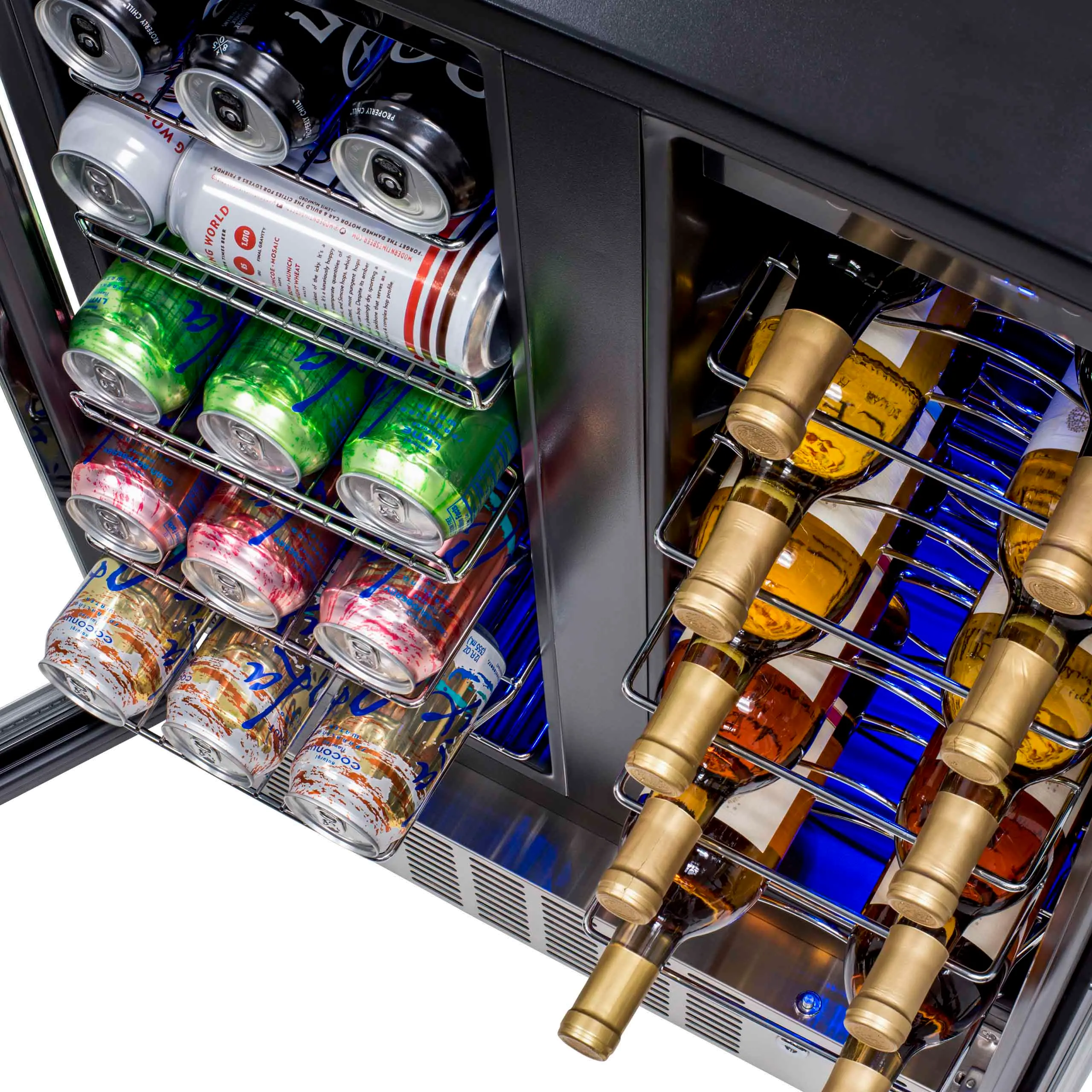 AWB-360DB NewAir 24 Inch Dual Zone Mini Fridge - Stainless Steel-7