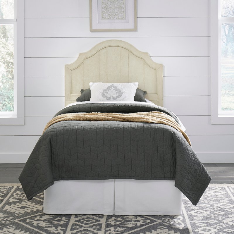 Farmhouse Antiqued White Twin Headboard Provence RC Willey