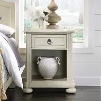 Farmhouse Antiqued White Nightstand - Provence