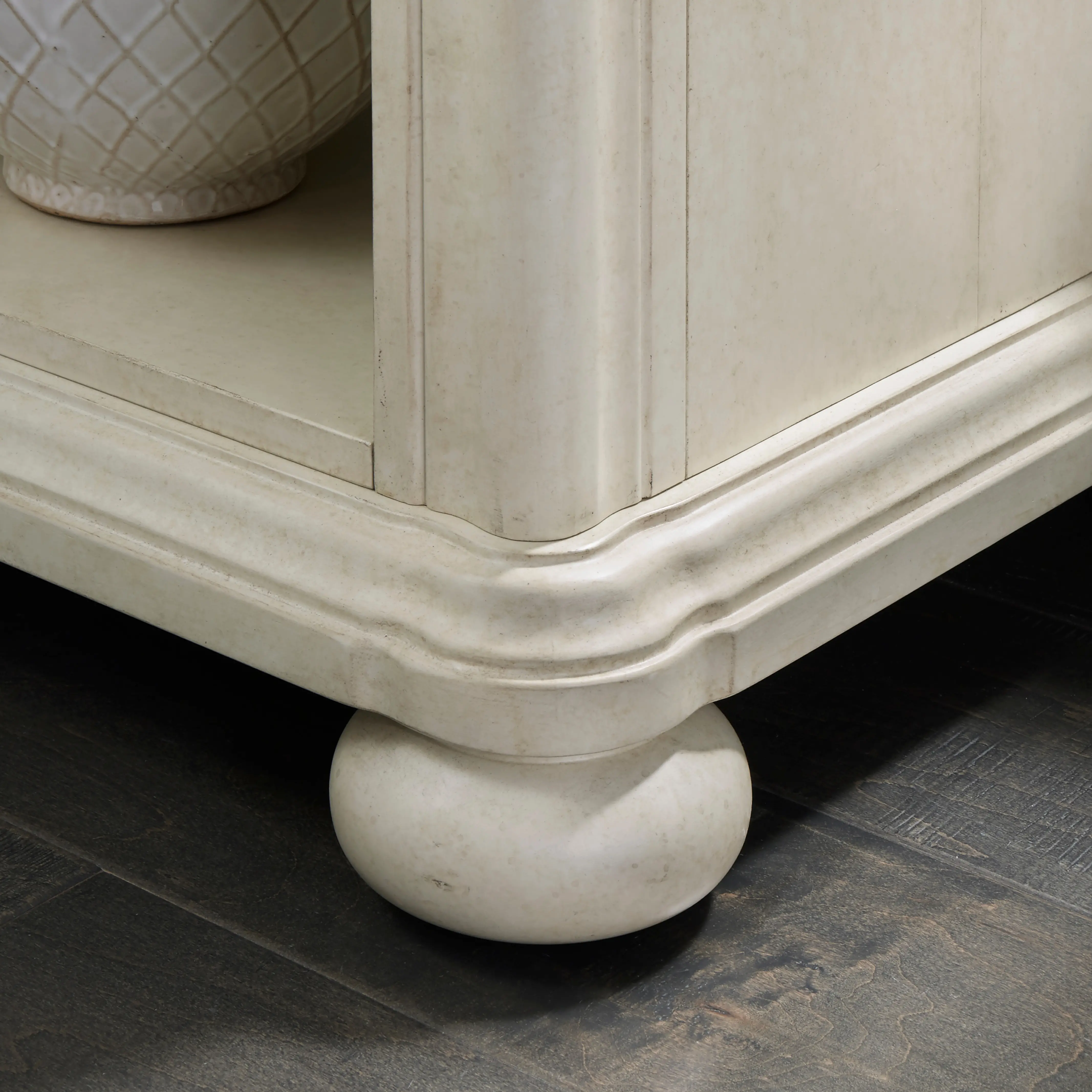 Farmhouse Antiqued White Nightstand - Provence-3