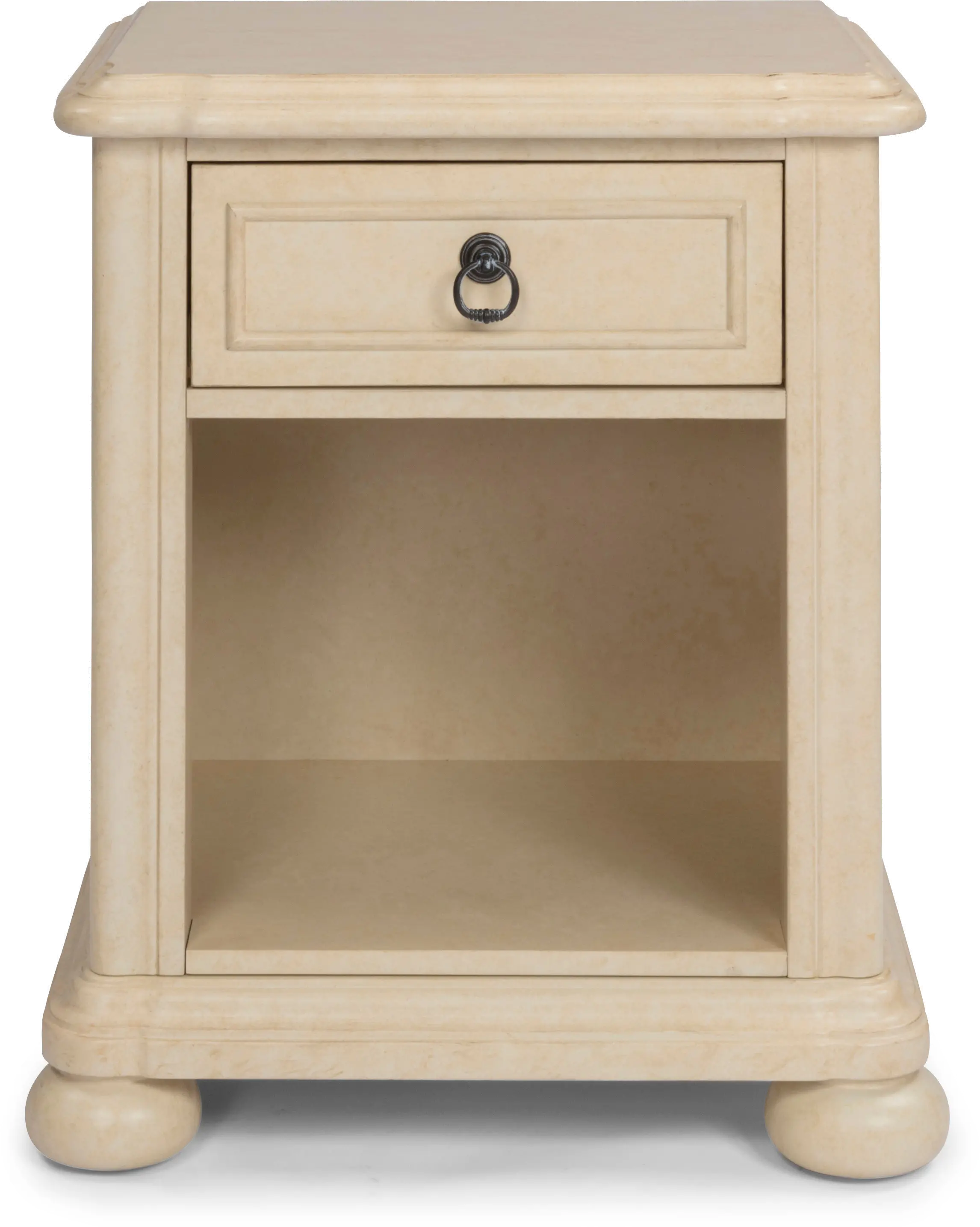 Farmhouse Antiqued White Nightstand - Provence-4