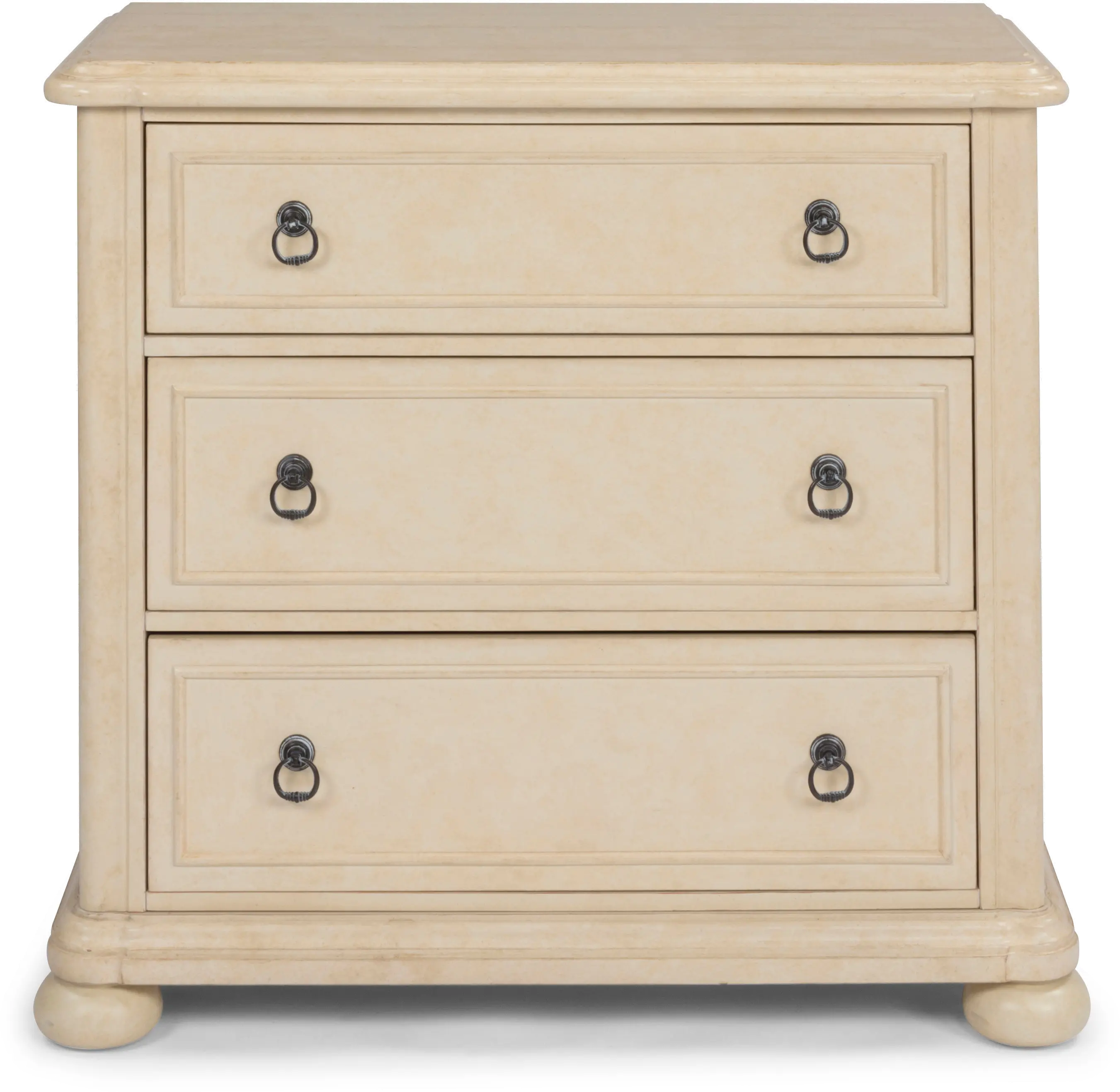 Farmhouse Antiqued White 3 Drawer Chest - Provence-3