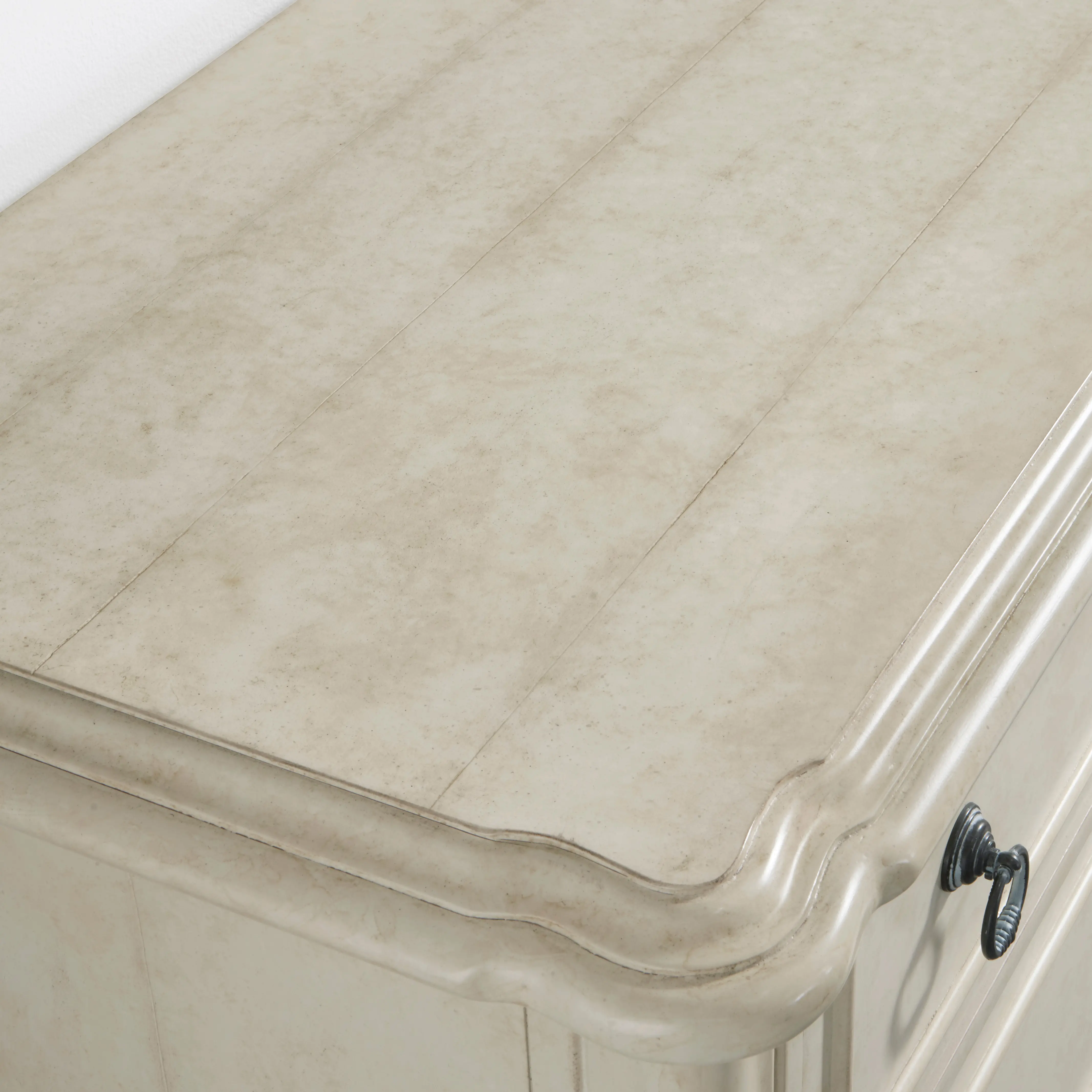 Farmhouse Antiqued White 3 Drawer Chest - Provence-8