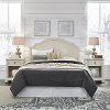Antiqued White Queen Headboard with 2 Nightstands - Provence