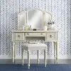 2 Piece Antiqued White Vanity and Bench - Provence