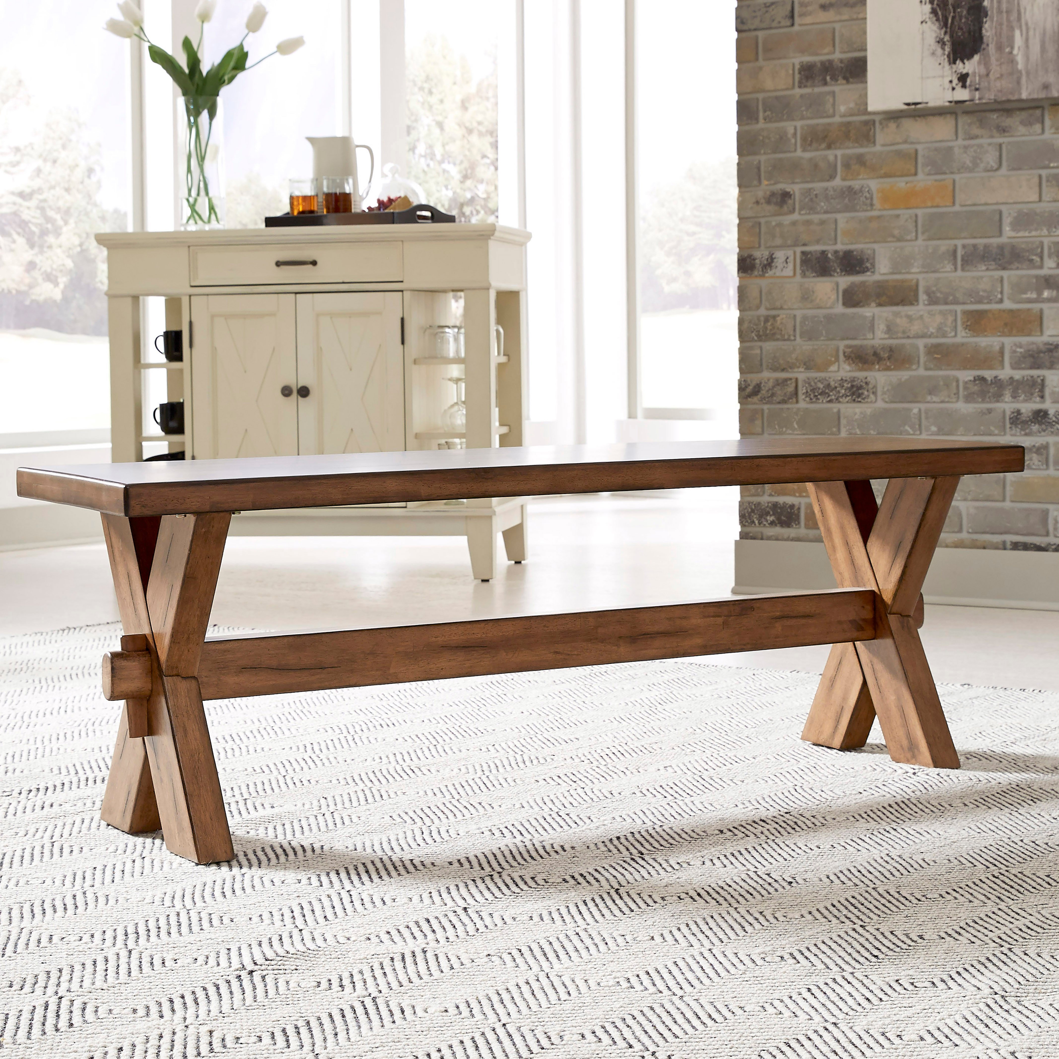 Rustic Contemporary Toffee Brown Dining Bench - Sedona-1