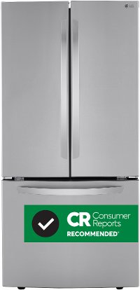 LRFCS2503S LG 25.2 cu. ft. French Door Refrigerator - 33 Inch Smudge Resistant Stainless Steel