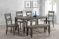 Weathered Brown 6 Piece Dining Room Set - Sean