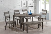 Weathered Brown 6 Piece Dining Room Set - Sean