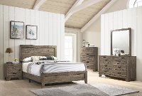 Contemporary Brown 5 Piece Queen Bedroom Set - Millie