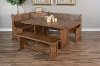 Buckskin Brown 3 Piece Corner Dining Room Set - Doe Valley