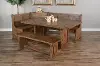 Doe Valley Brown 3 Piece Corner Dining Room Set