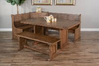 Buckskin Brown 4 Piece Corner Dining Room Set - Doe Valley