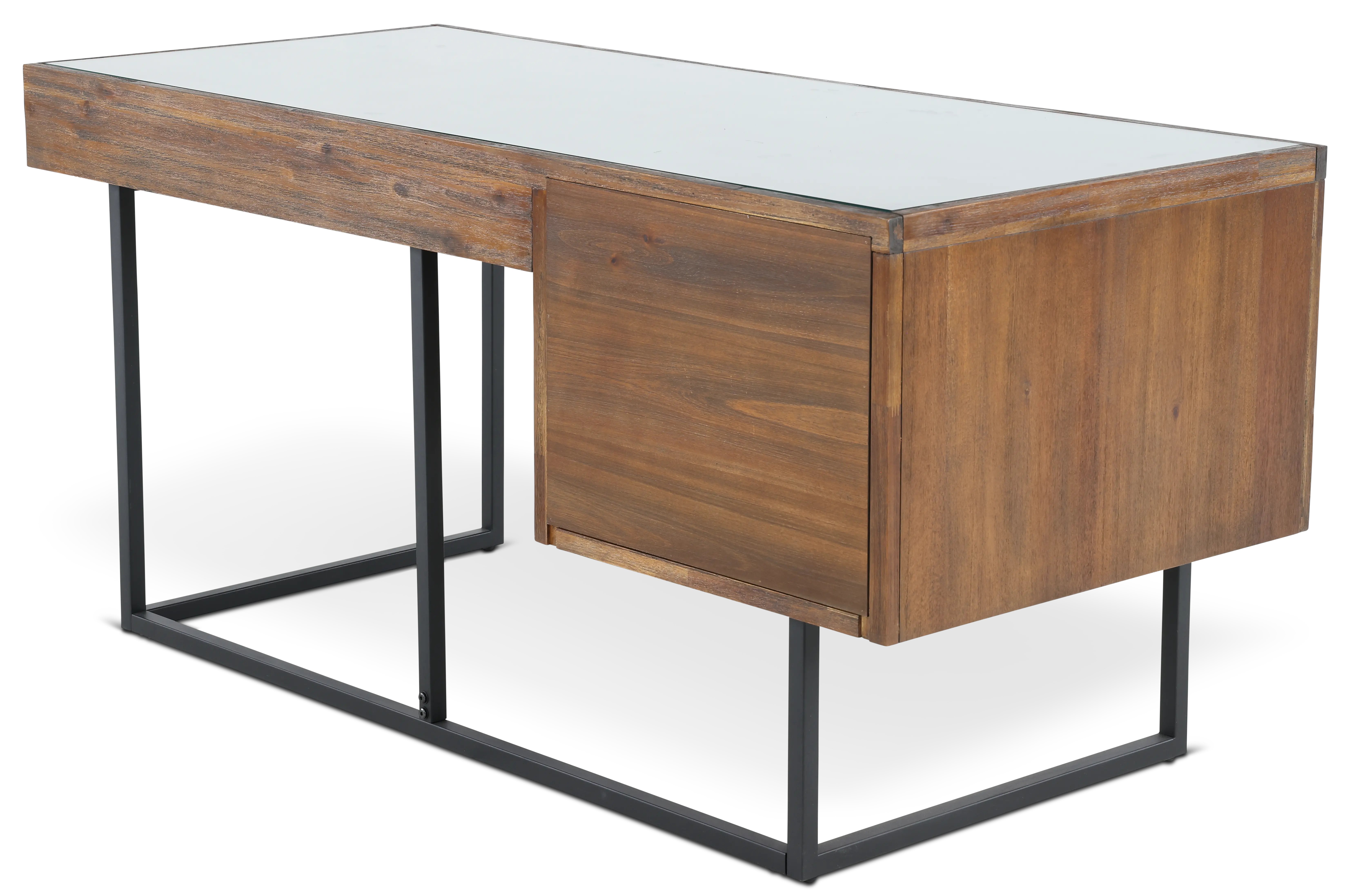 Elbert Industrial Desk with Glass Top-6