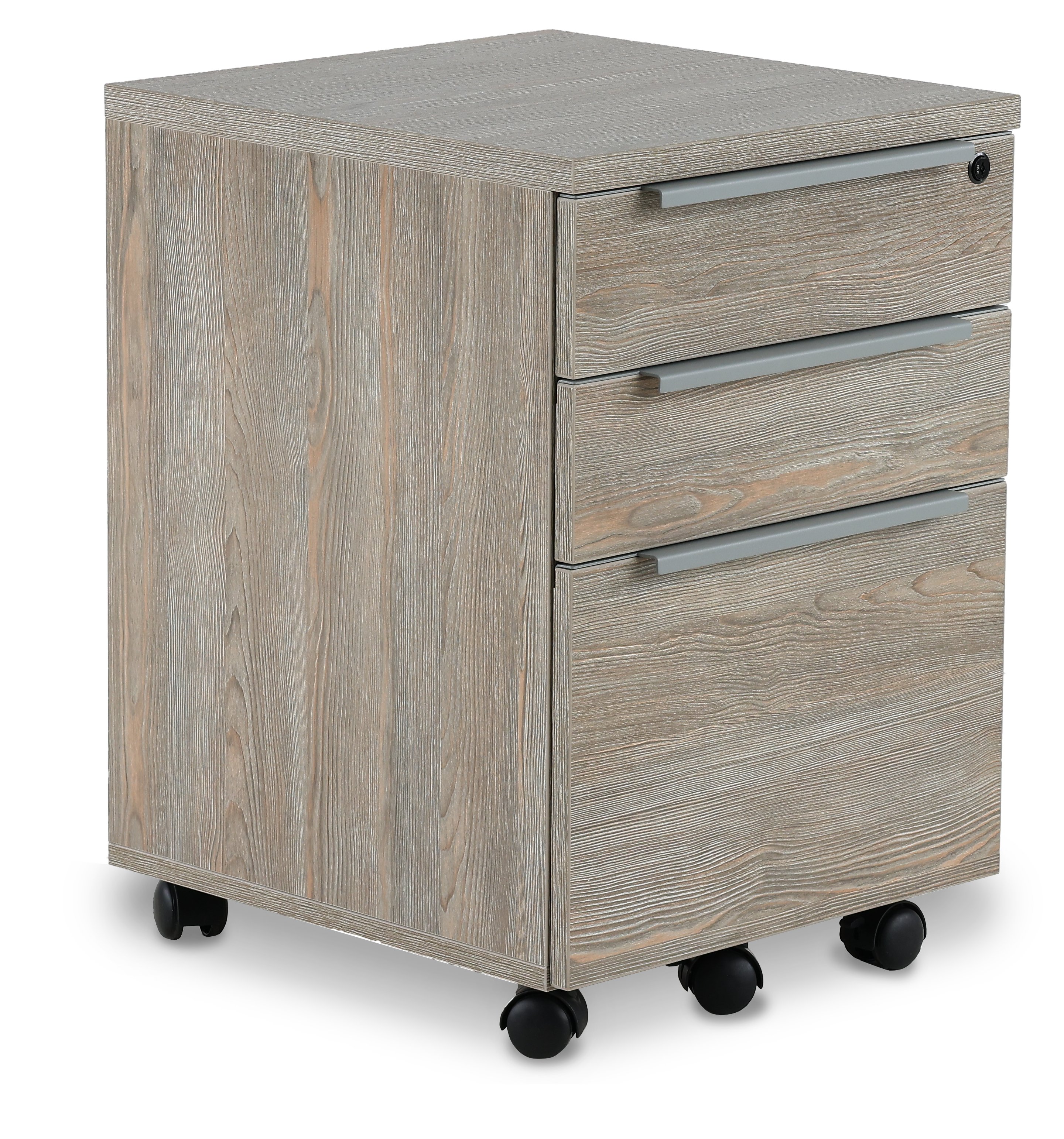 Kalmar Gray 3-Drawer File Cabinet Pedestal-1