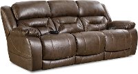 Walnut Brown Power Reclining Sofa with Power Headrests - Enterprise