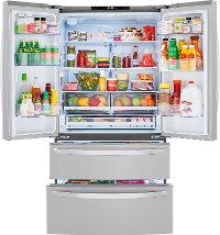LMWC23626S LG 22.7 cu ft Counter Depth French Door Refrigerator - Counter Depth, 36 W Fingerprint Resistant Stainless Steel-3