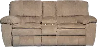 62409 Reyes Portabella Beige Power Lay Flat Reclining Loveseat with Console