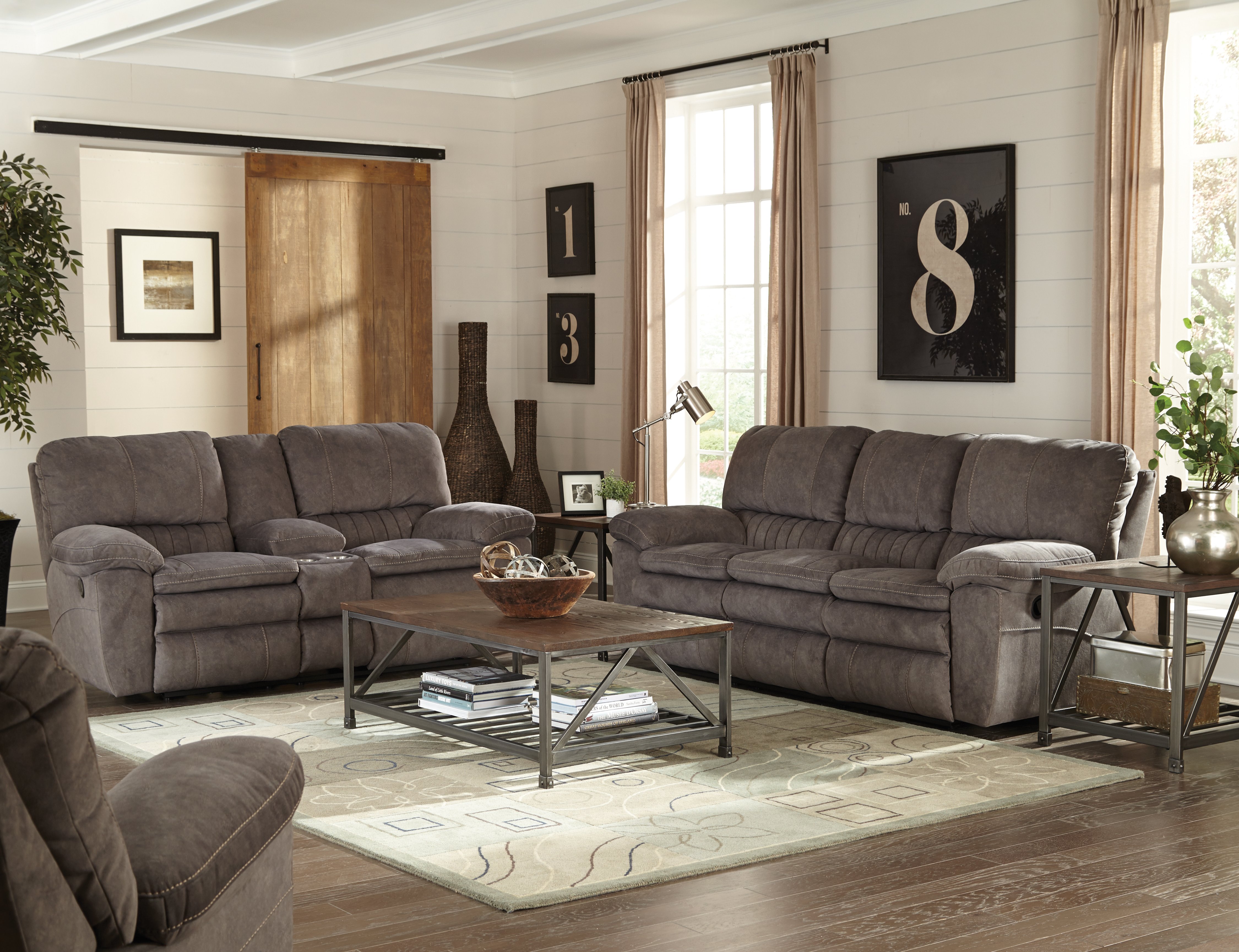Graphite Gray Power Lay Flat Reclining Sofa - Reyes-2