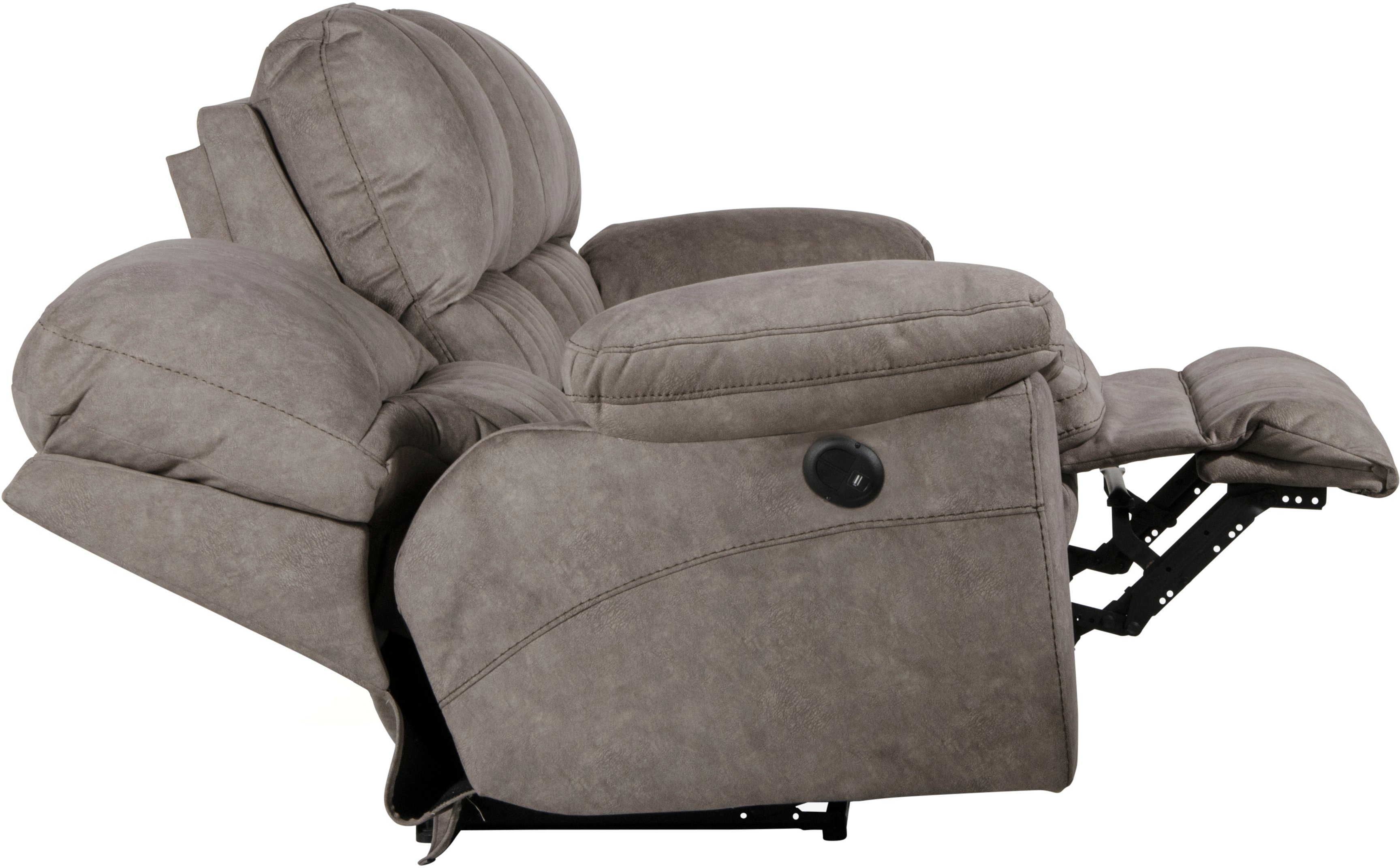 Graphite Gray Power Lay Flat Reclining Sofa - Reyes-3