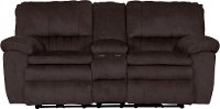 Chocolate Brown Power Lay Flat Reclining Loveseat with Console - Reyes