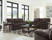 Chocolate Brown Power Lay Flat Reclining Loveseat with Console - Reyes-2