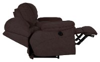 Chocolate Brown Power Lay Flat Reclining Loveseat with Console - Reyes-3