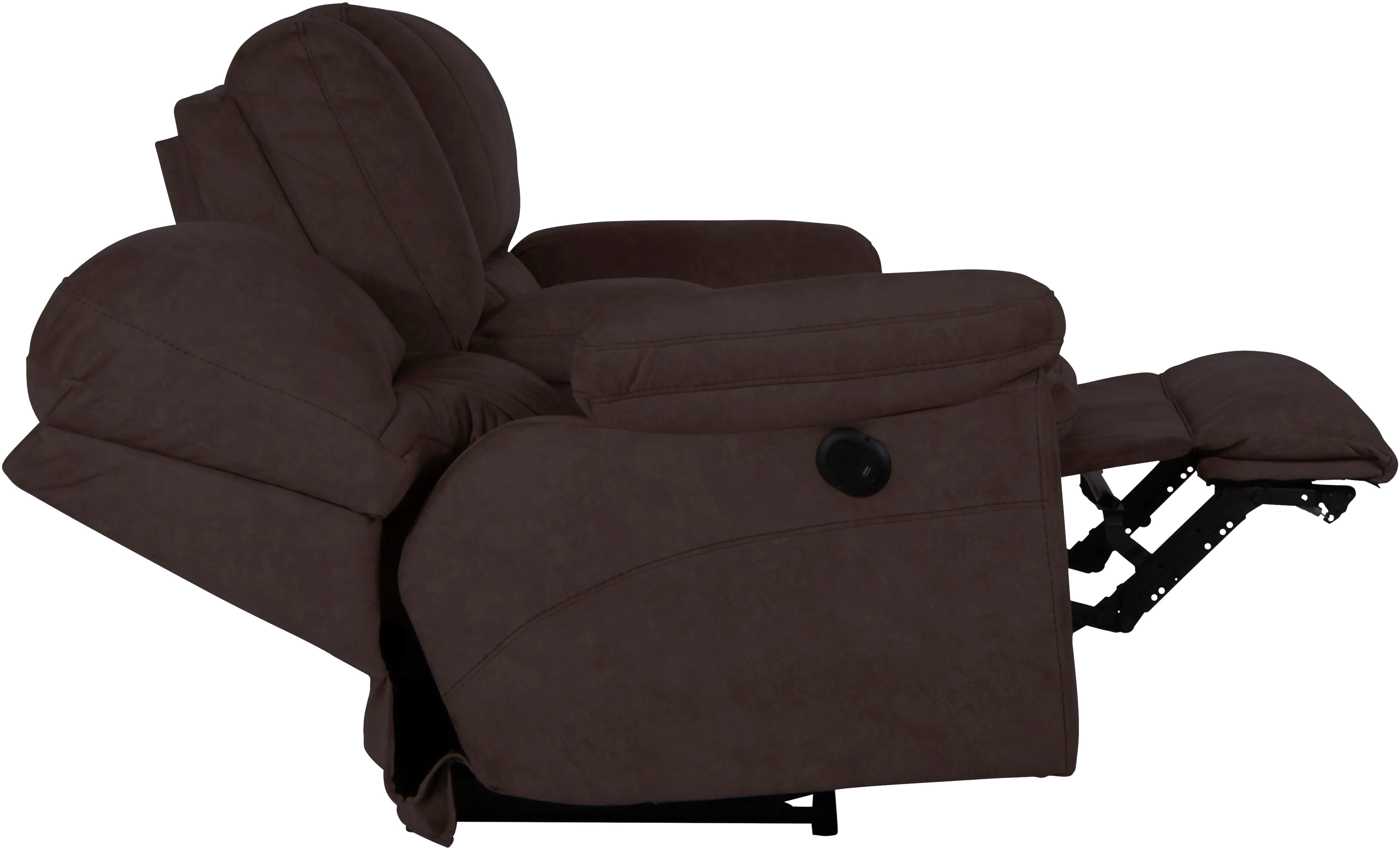 62409 Reyes Chocolate Brown Power Lay Flat Reclining Loveseat with Console-3