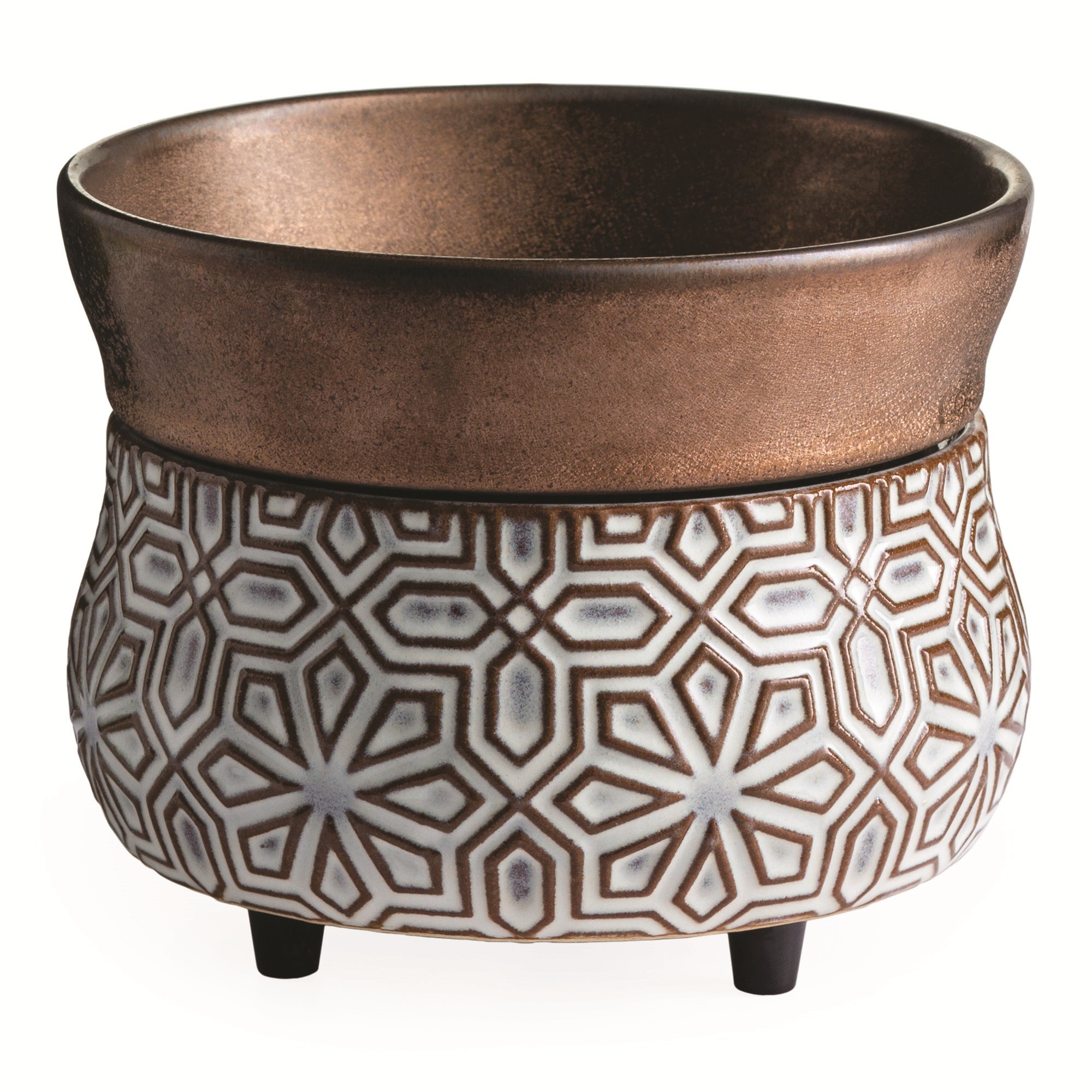 Bronze and White Geometric 2-In-1 Fragrance Warmer-1