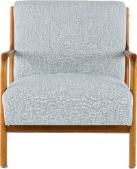 Light Blue Accent Chair with Exposed Wood Frame - Novak